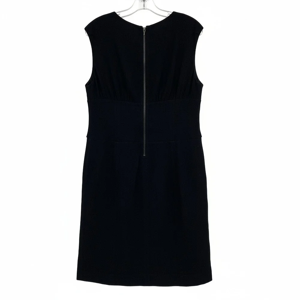 Tory Burch Black Wool Sleeveless Twist Front Dress | Size 12